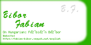 bibor fabian business card